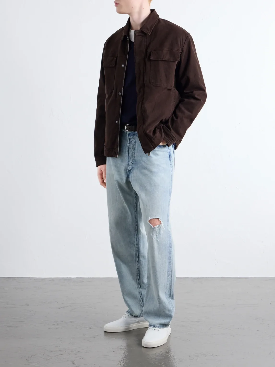 Godfrey Padded Garment-Dyed Stretch-Cotton Twill Overshirt