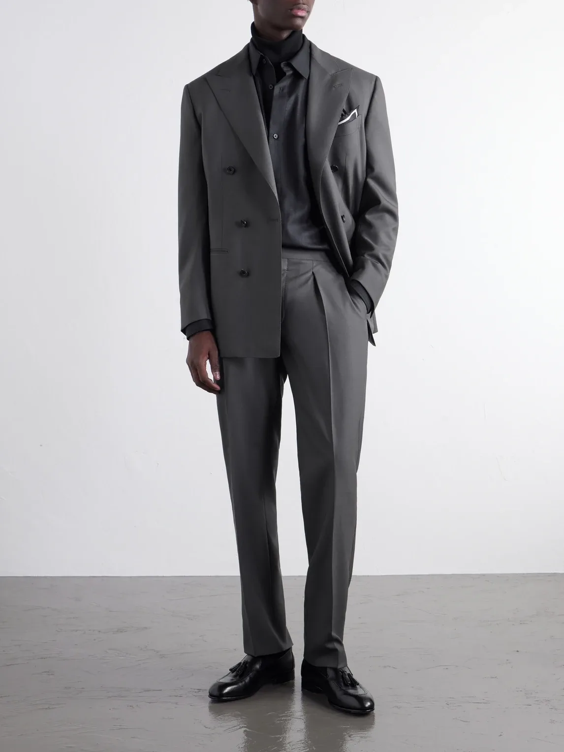 Double-Breasted Wool-Twill Suit Jacket by Thom Sweeney