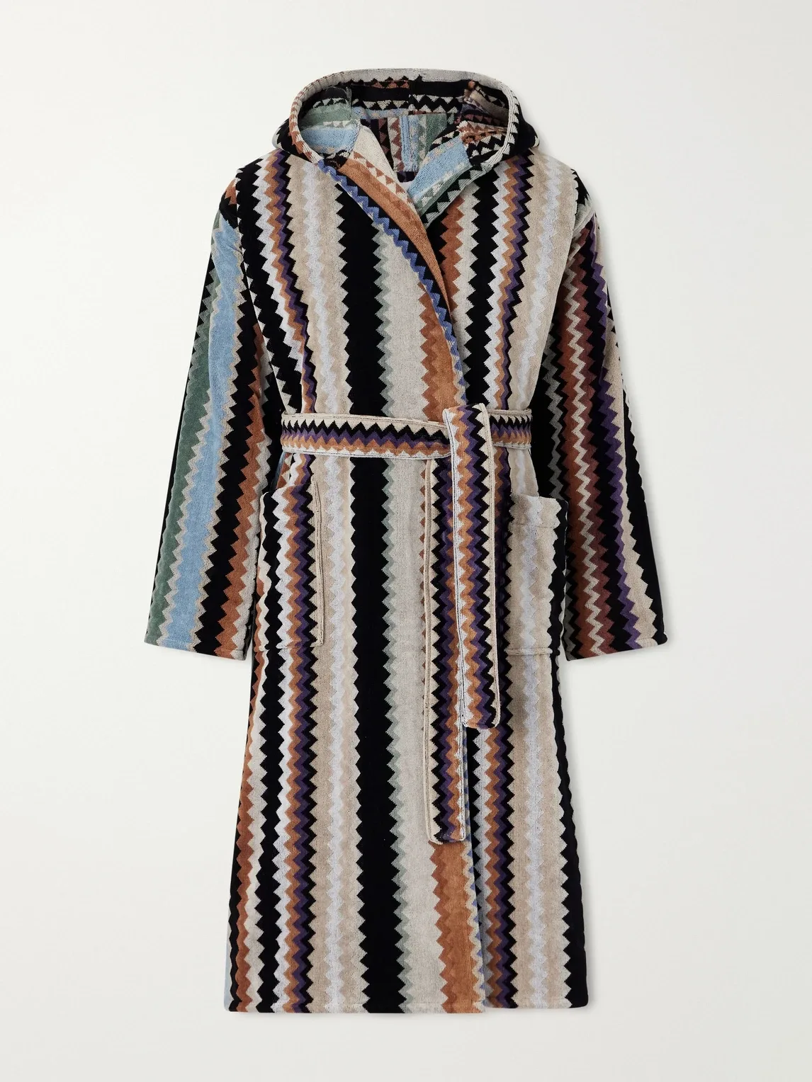 Curt Striped Cotton-Terry Hooded Robe by Missoni