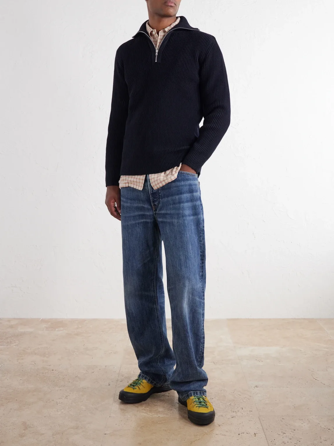 Fender Ribbed Wool Half-Zip Sweater by Sns Herning