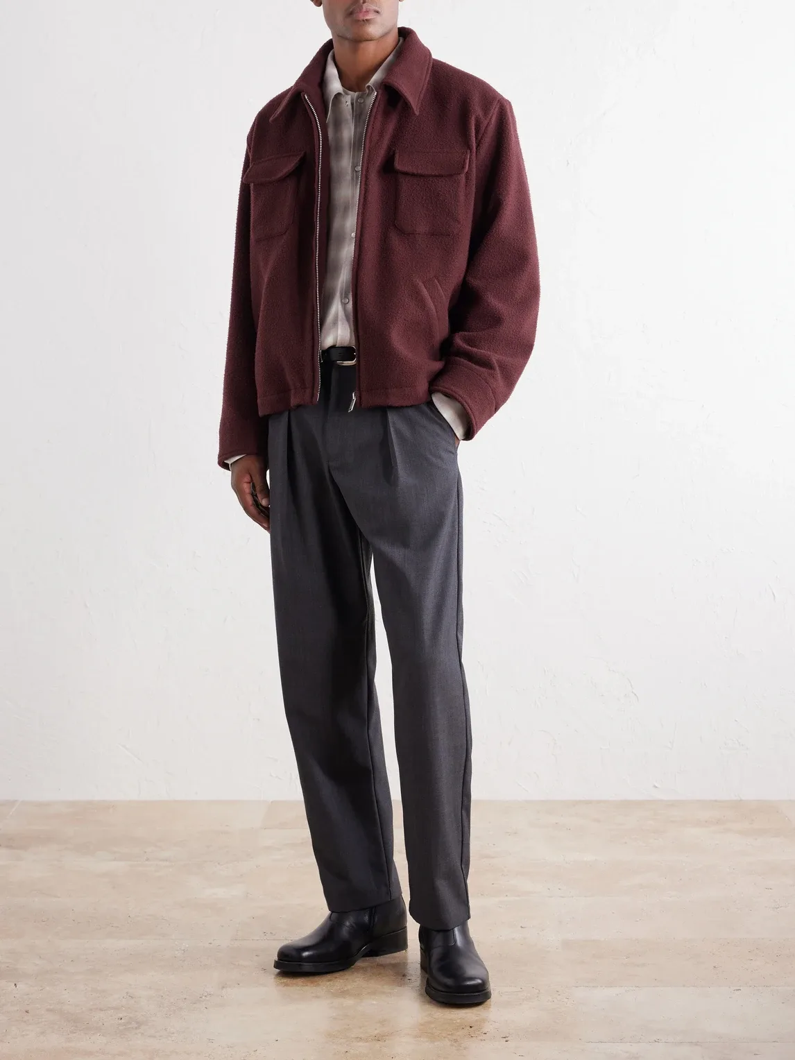 Jefe Wool Blouson Jacket by Second  Layer