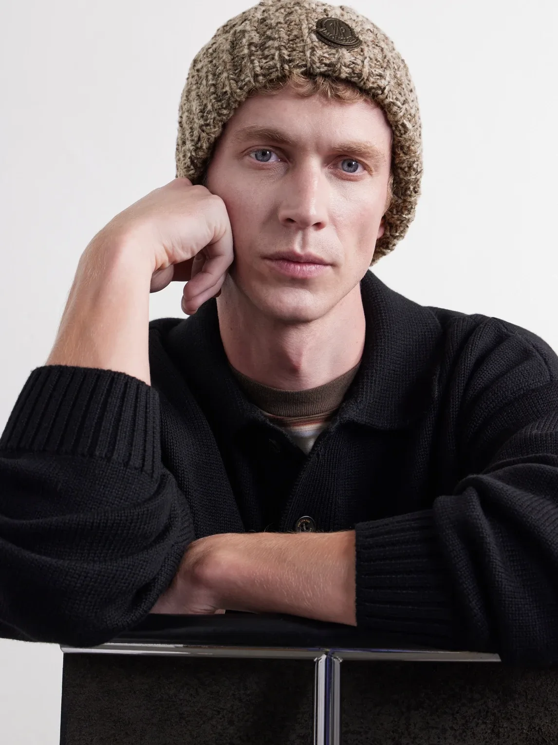 Ribbed Wool-Blend Beanie by Moncler