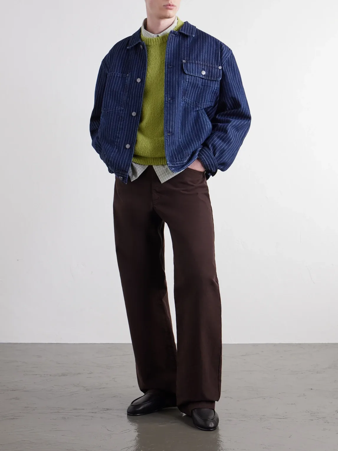 Striped Denim Jacket by Aim Leon Dore