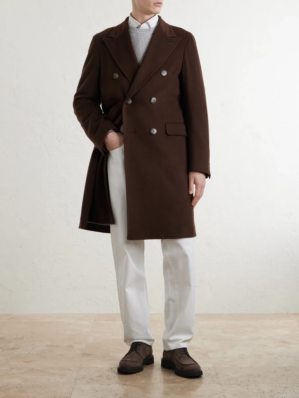 Wool and Cashmere-Blend Coat by Canali