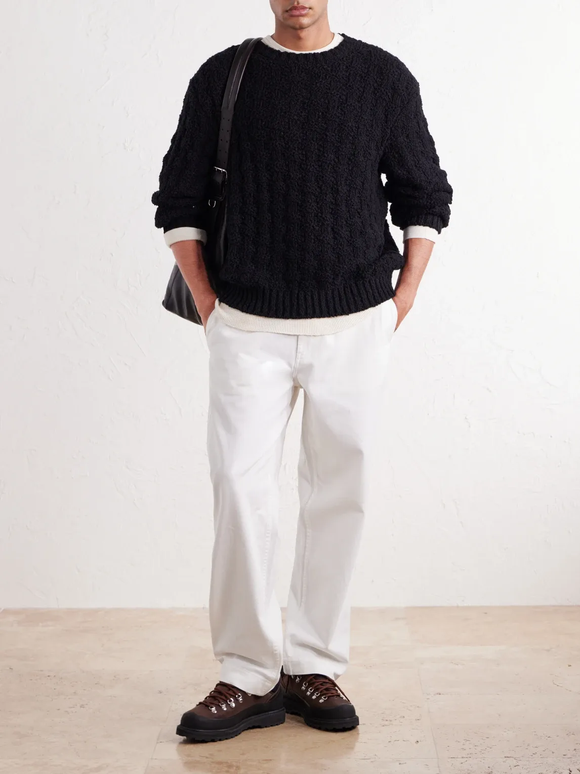 Textured Cotton-Blend Sweater
