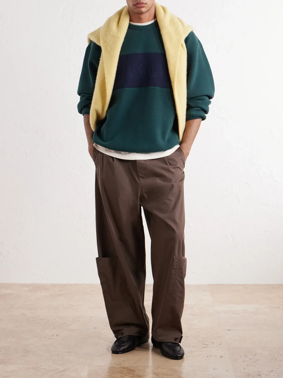 Logo-Embroidered Two-Tone Fleece Sweatshirt by Aim Leon Dore