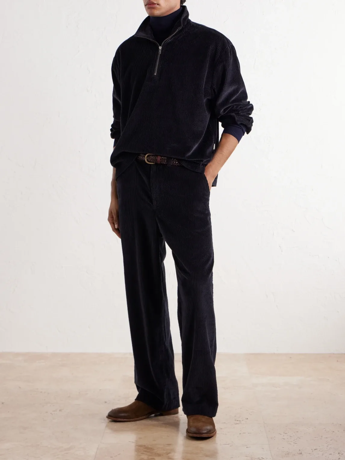 Cotton-Corduroy Zip-Up Sweatshirt by Aim Leon Dore
