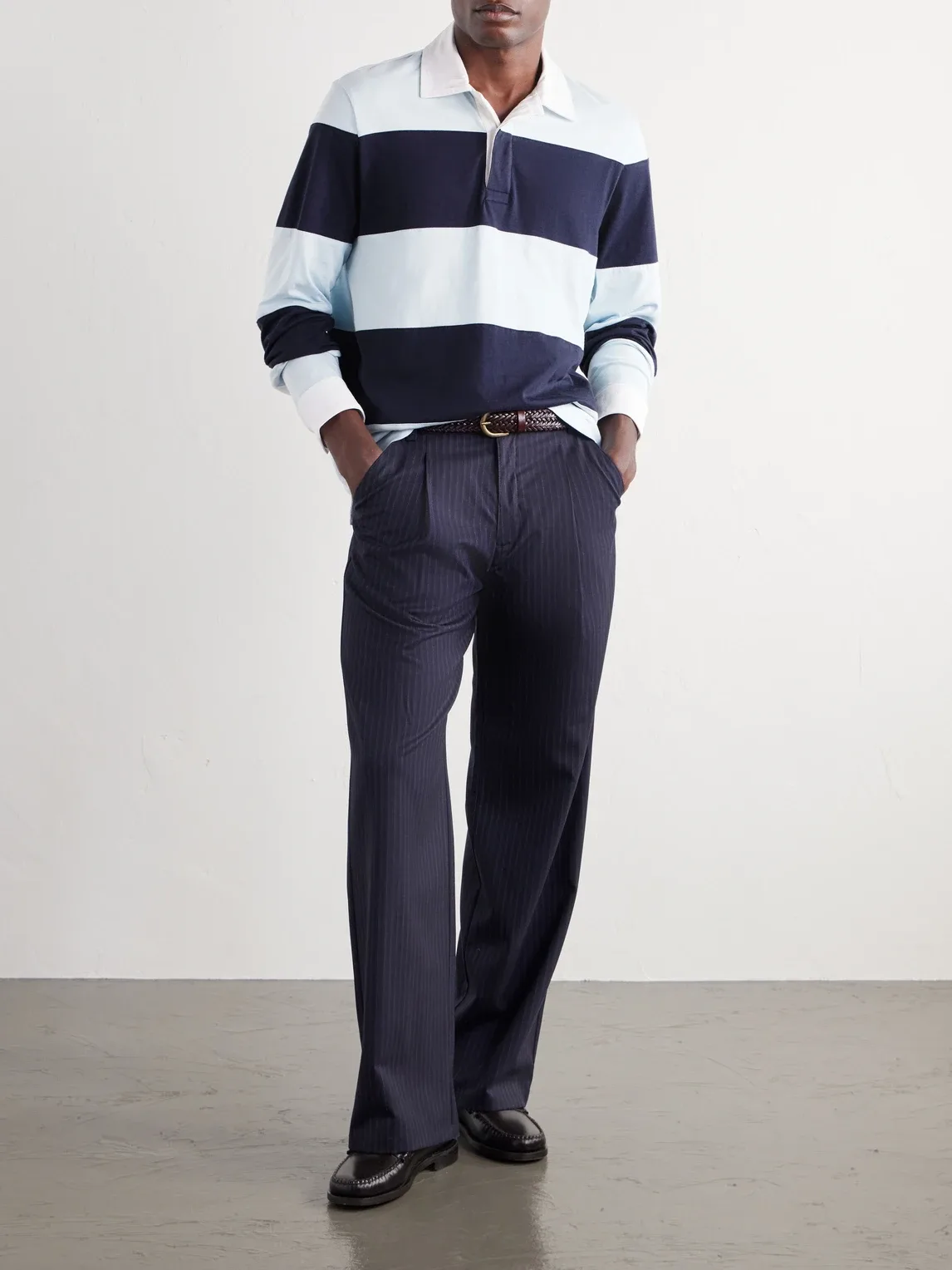 Striped Cotton-Jersey Polo Shirt