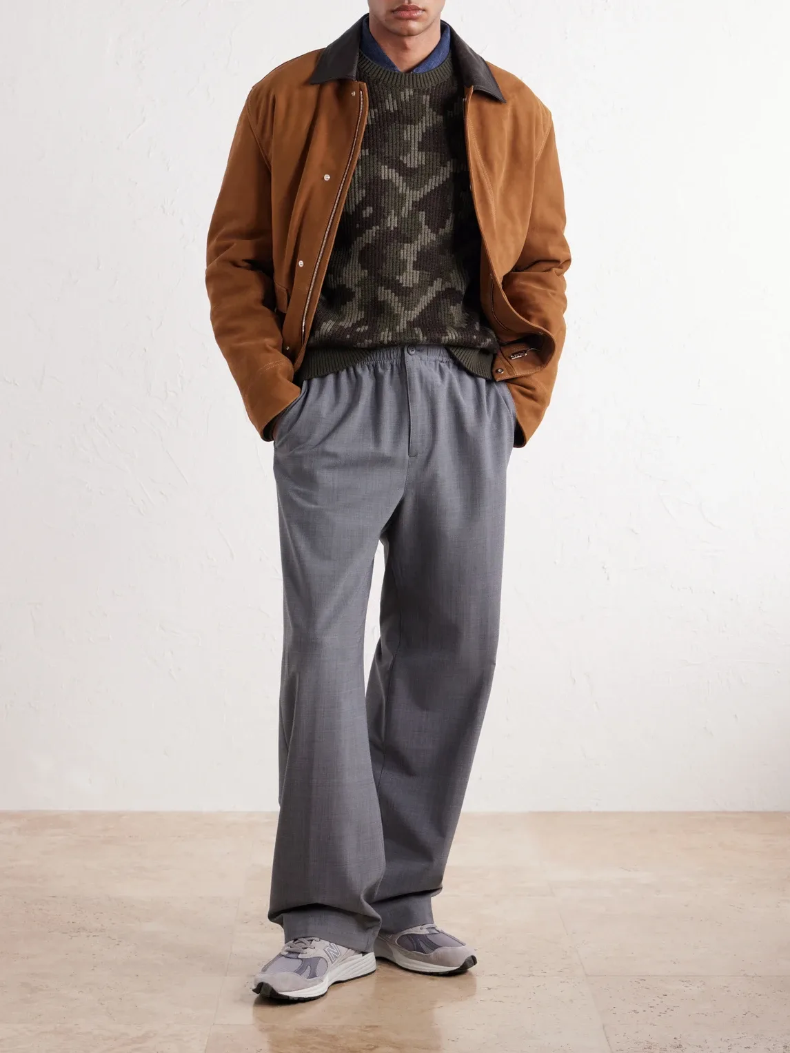 Camouflage-Ribbed Wool Sweater by Aim Leon Dore