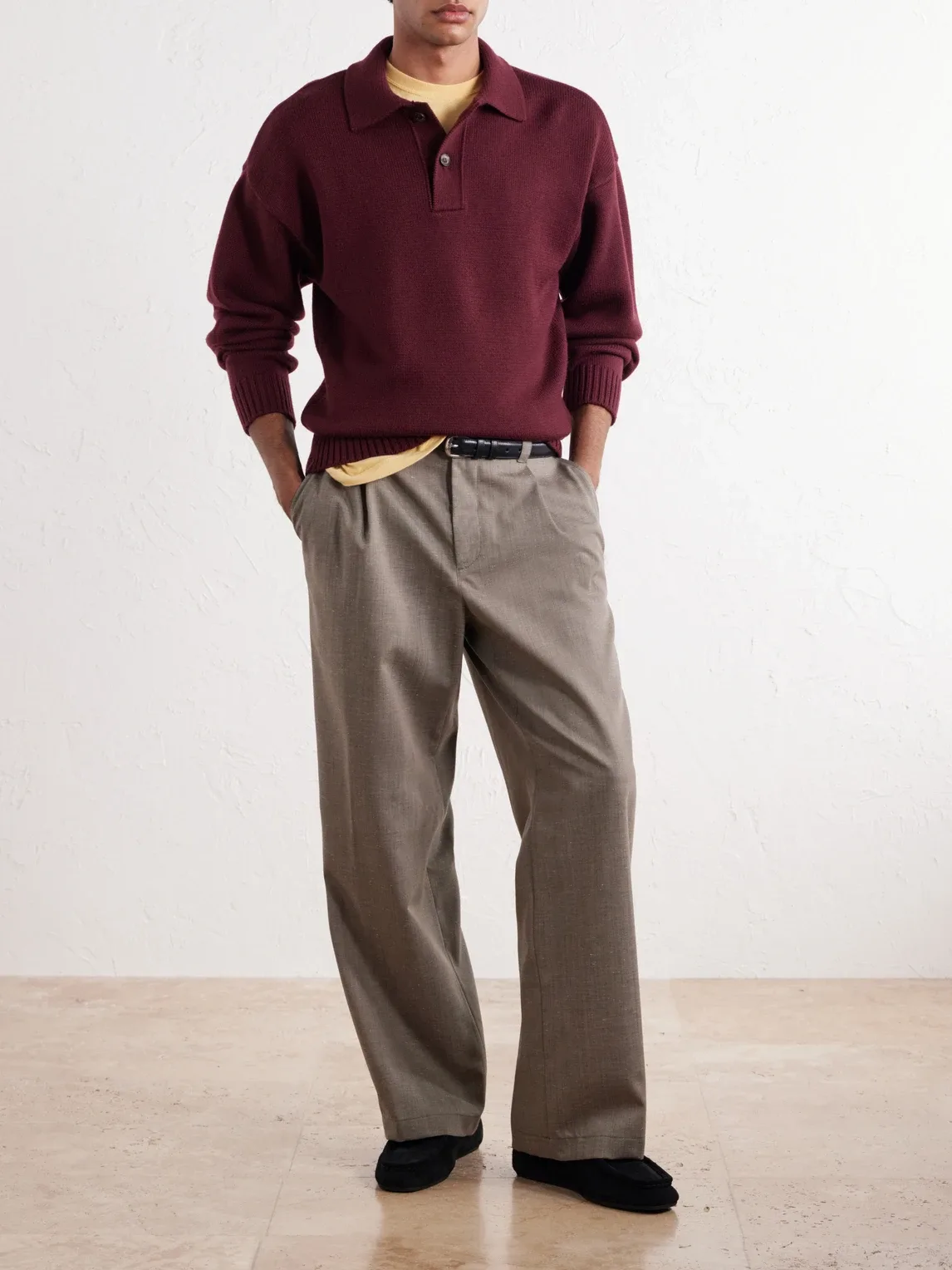 Merino Wool Polo Sweater
