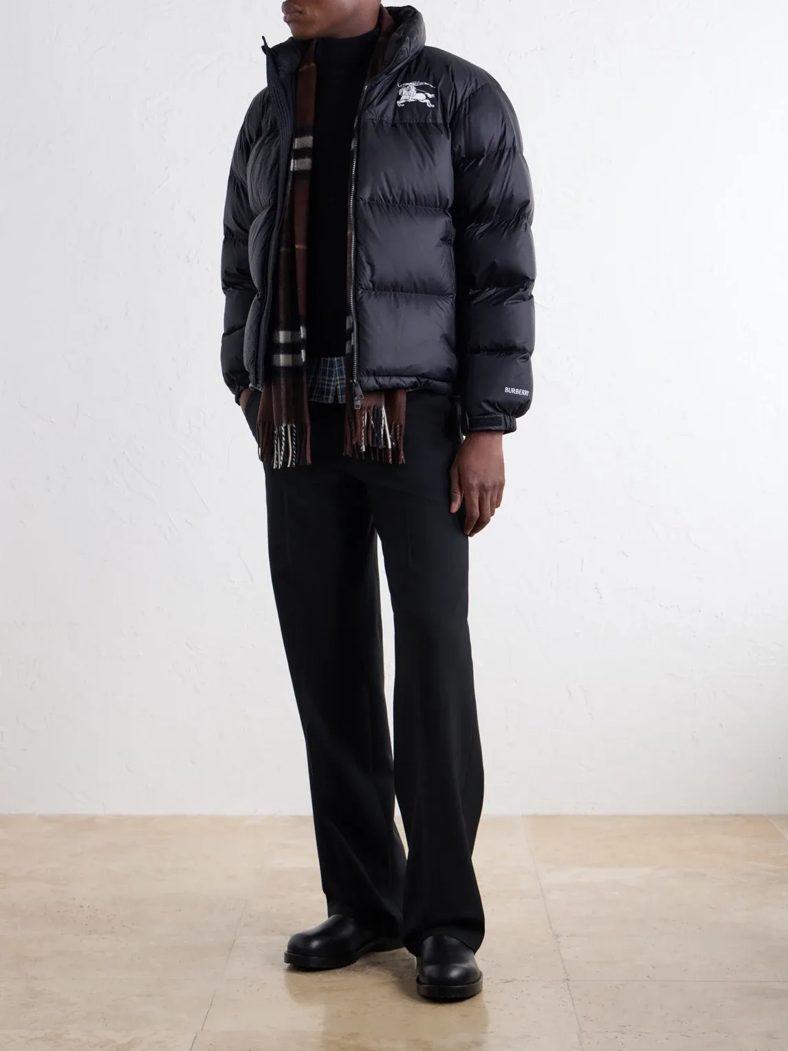 Highlands Logo-Embroidered Quilted Shell Down Jacket by Burberry