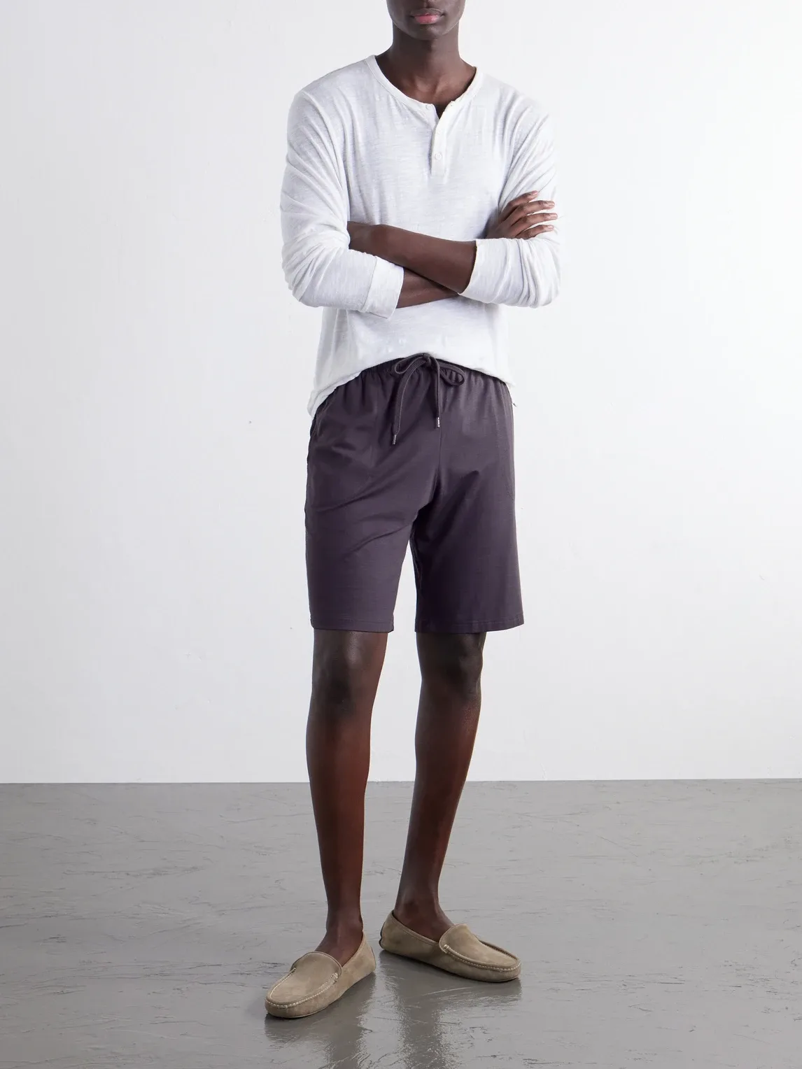 Basel Straight-Leg Stretch-Modal Jersey Drawstring Pyjama Shorts by Derek Rose