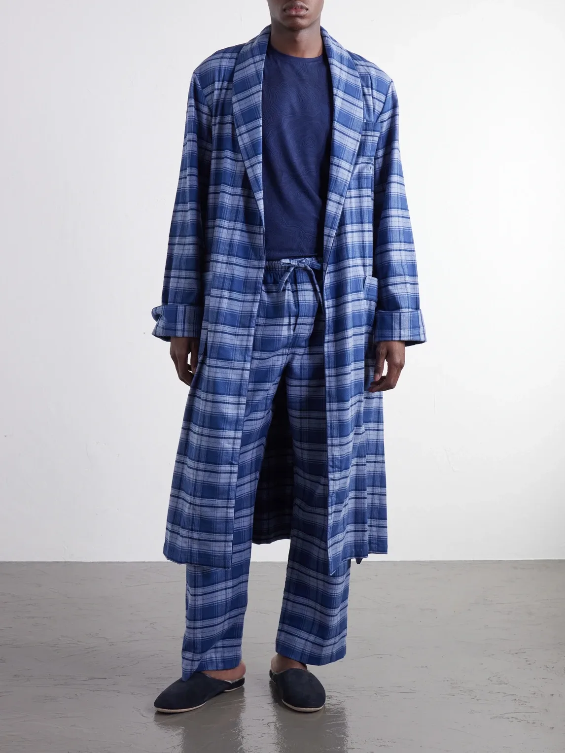 Kelburn Straight-Leg Checked Brushed Cotton-Flannel Pyjama Trousers by Derek Rose