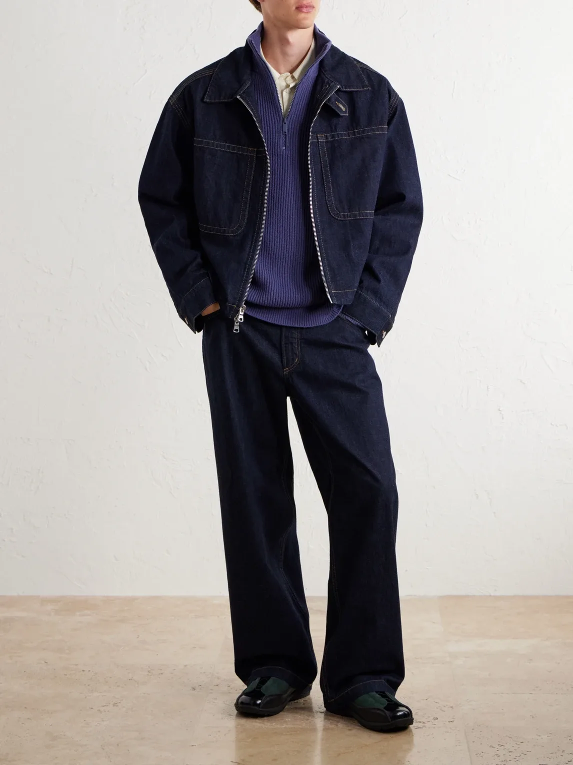 McKinney Logo-Appliquéd Striped Ribbed Wool Half-Zip Sweater by Canada Goose