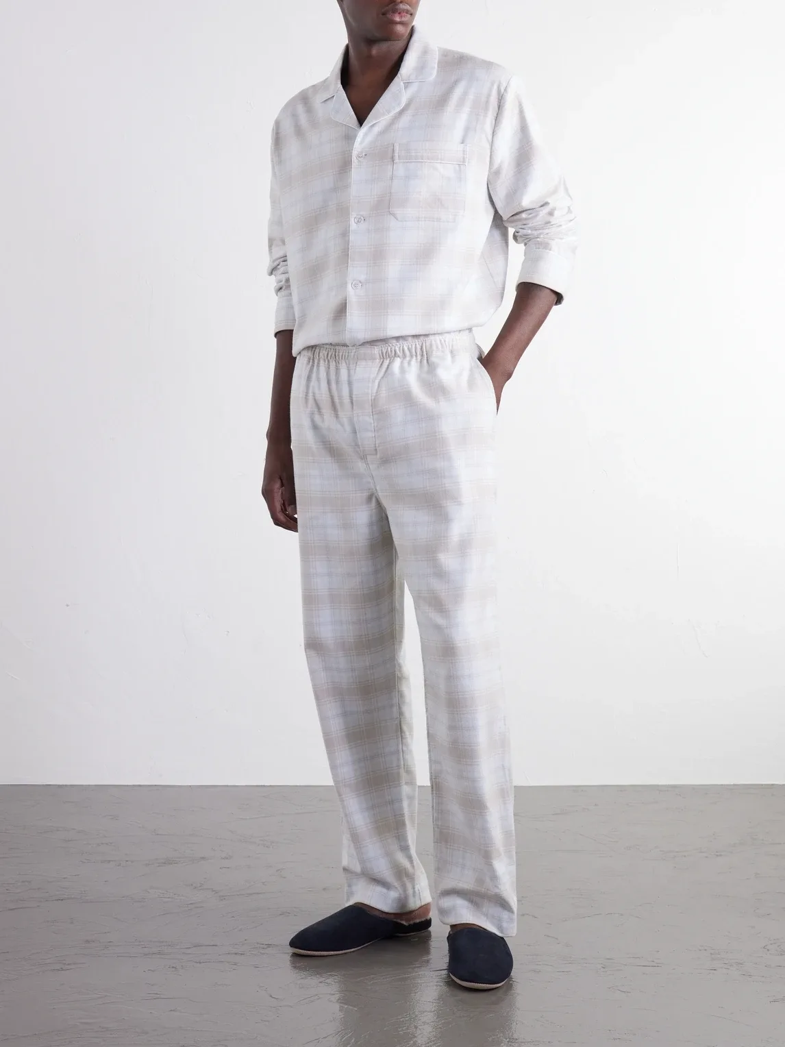 Kelburn Checked Brushed Cotton-Flannel Pyjama Set by Derek Rose