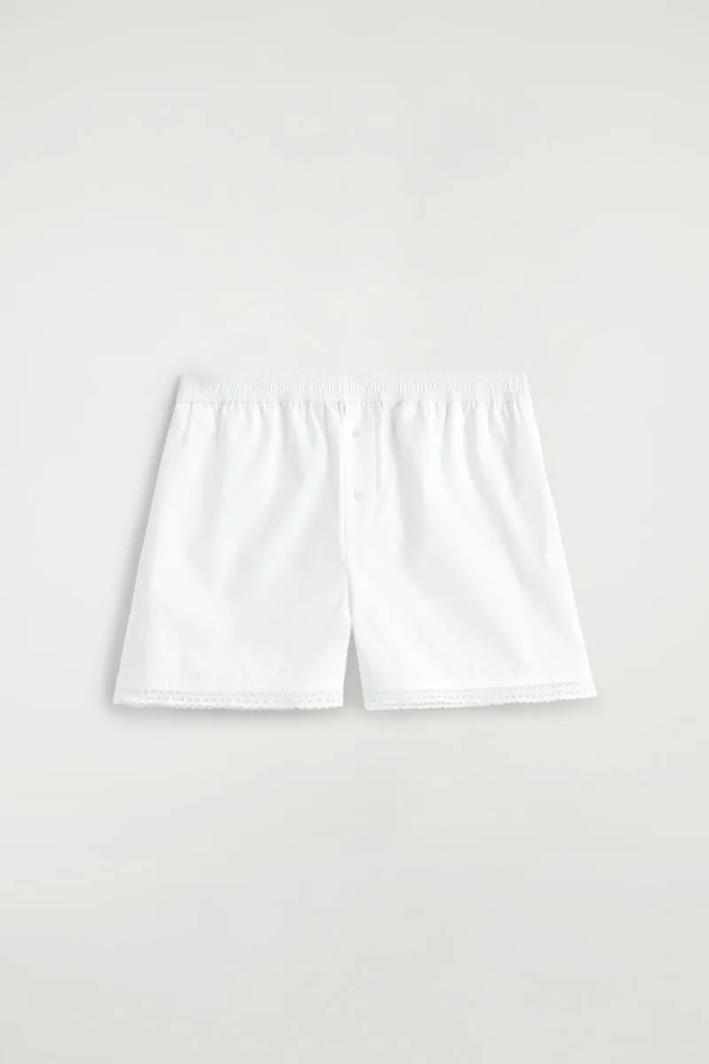 Lace-Trimmed Cotton Shorts by COS