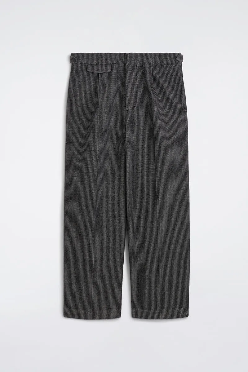 Pinstriped Denim Relaxed-Fit Wide-Leg Pants by COS