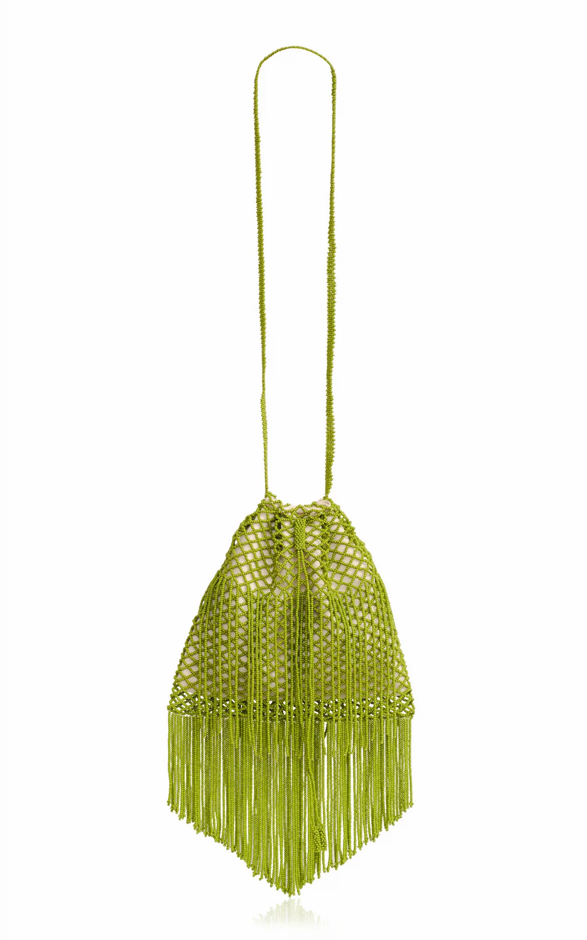 Fringe Olive Beaded Bag by Like a Bird