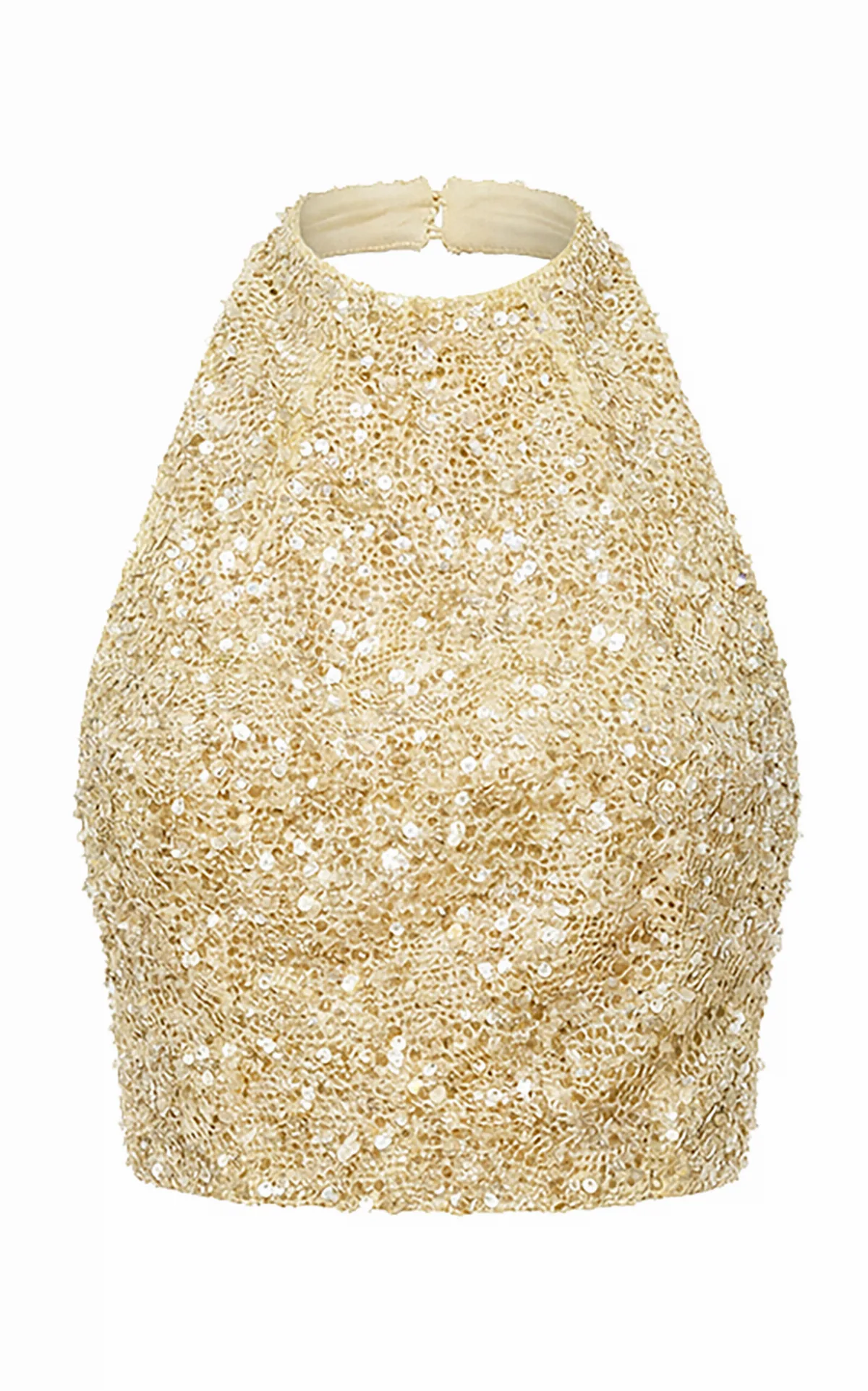 Eclat Glow Embellished Halter Neck Top by La Fuori