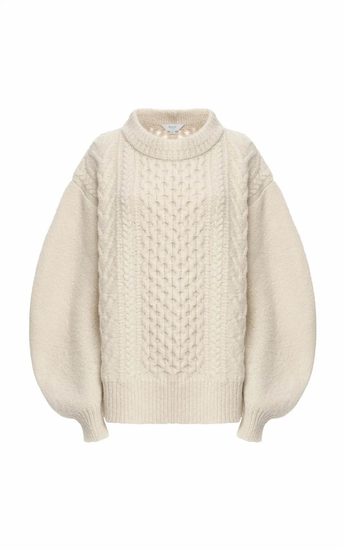 Aran Virgin Wool-Cashmere Crewneck Sweater by Malo
