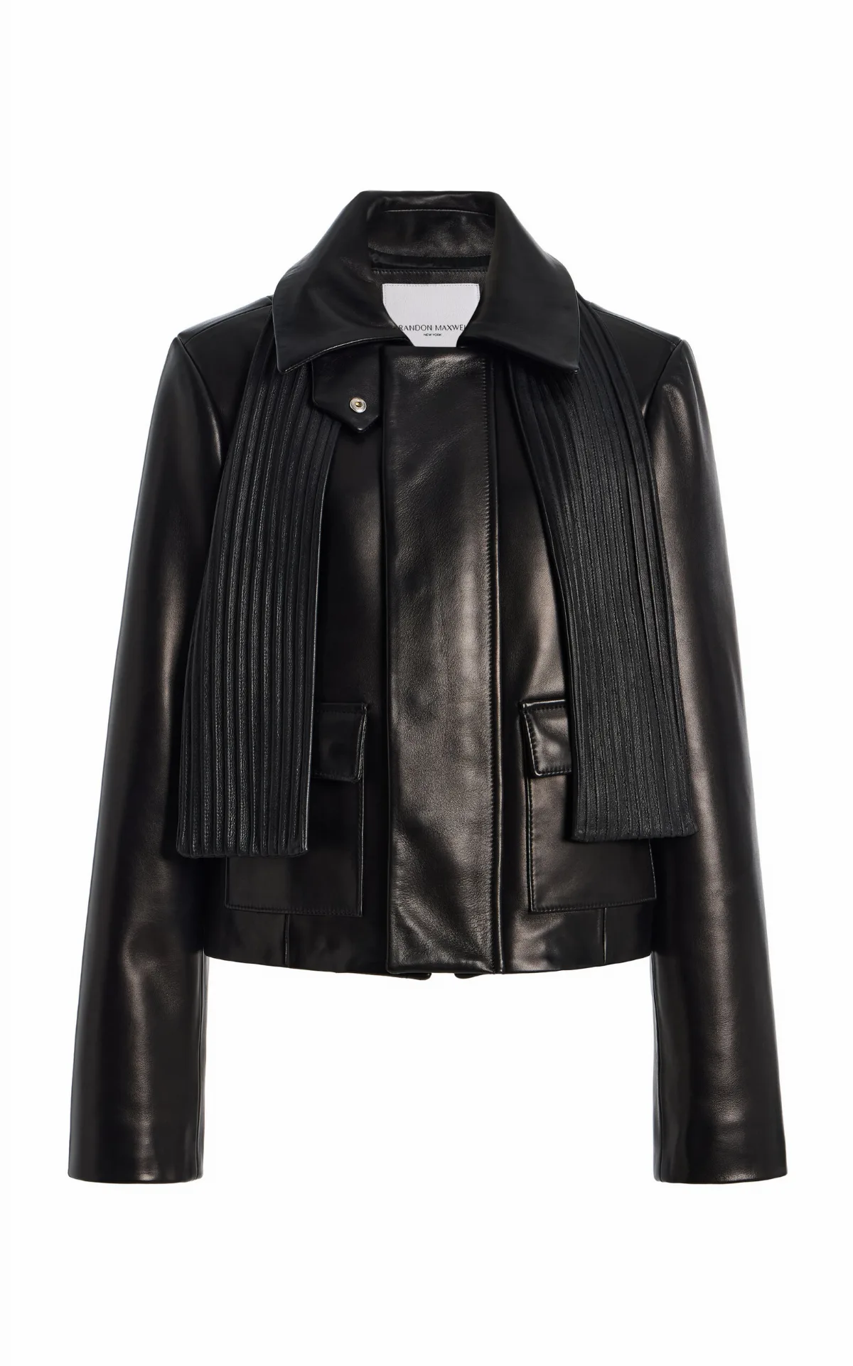 The Remi Collared Nappa Leather Jacket by Brandon Maxwell