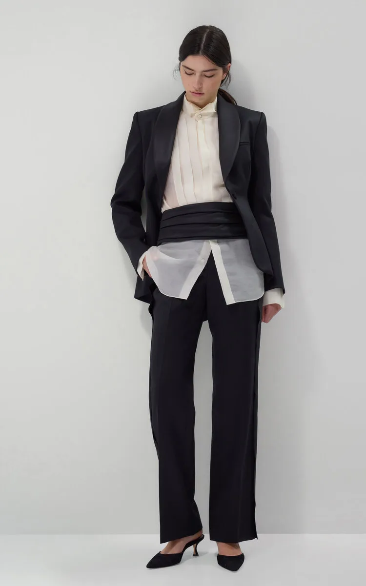 Harris Wool-Blend Tuxedo Shirt by Lein