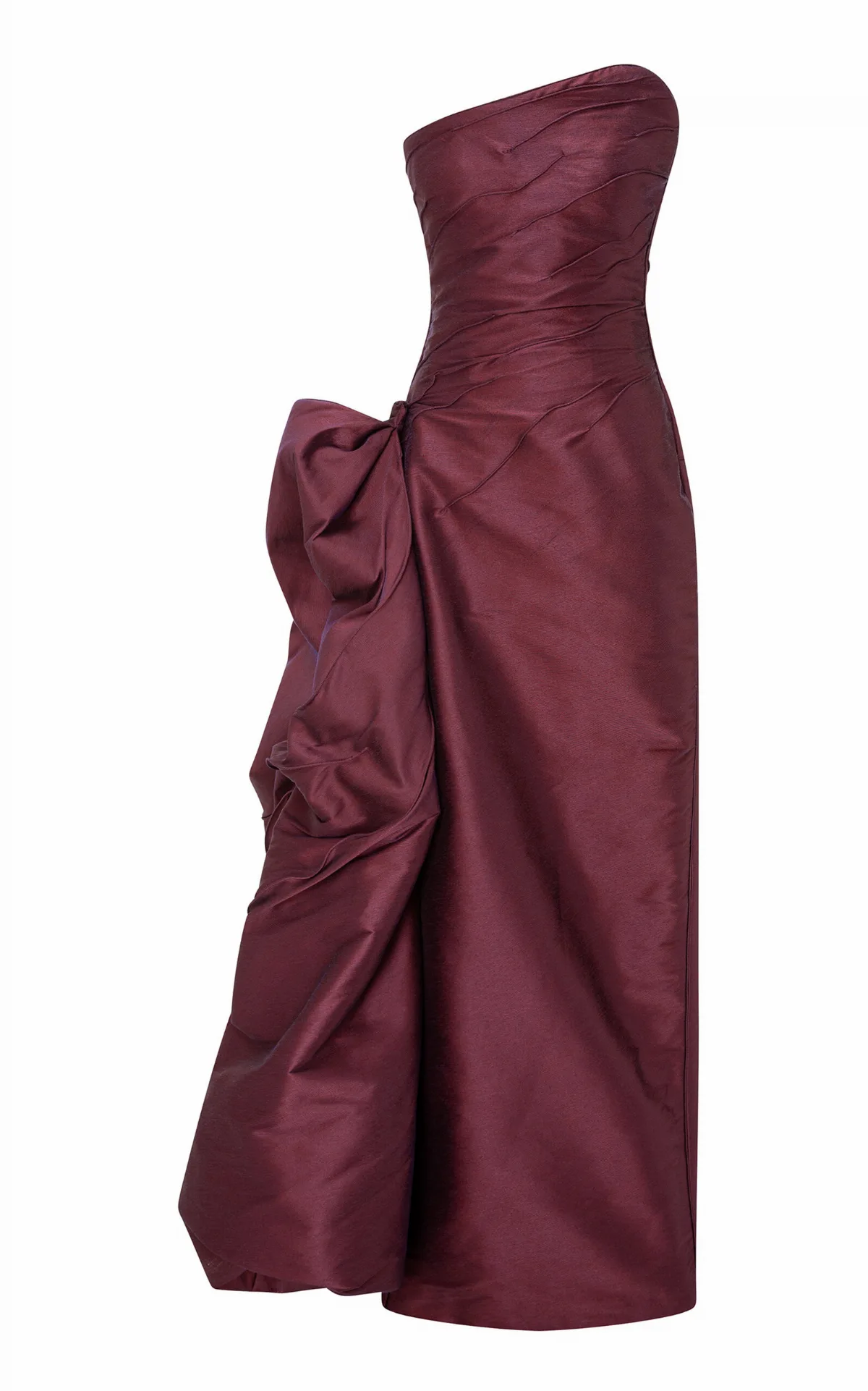 Asymmetric Taffeta Column Gown by Marmar Halim