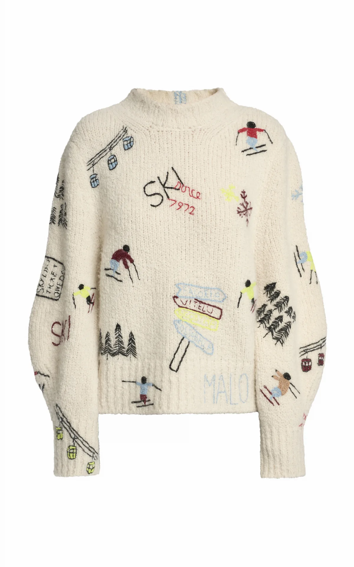 Origins Embroidered Cashmere Crewneck Sweater by Malo