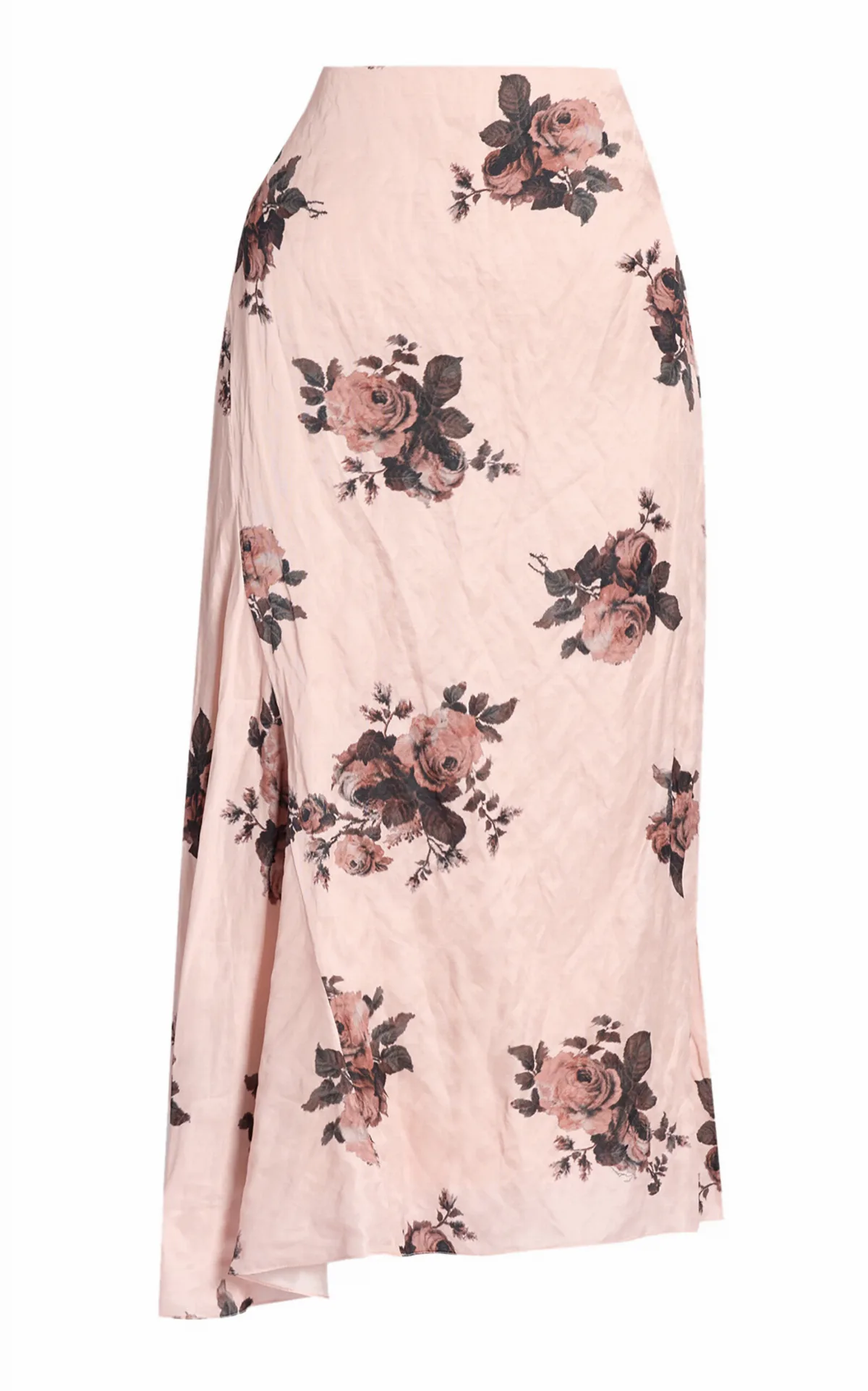 Cotton-Blend Crushed Satin Draped Midi Skirt by Erdem