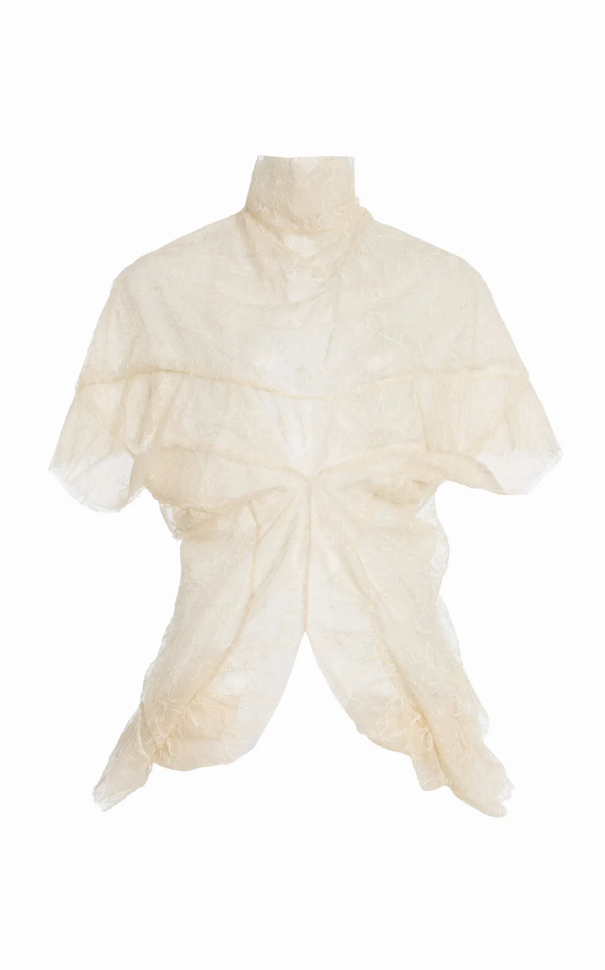 Draped Lace-Tulle Top by Colleen Allen