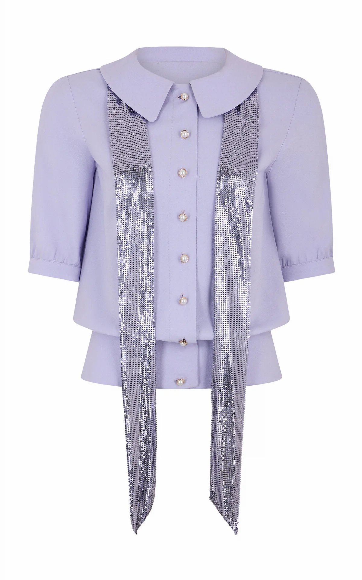 Metallic-Tie Blouse by Rabanne