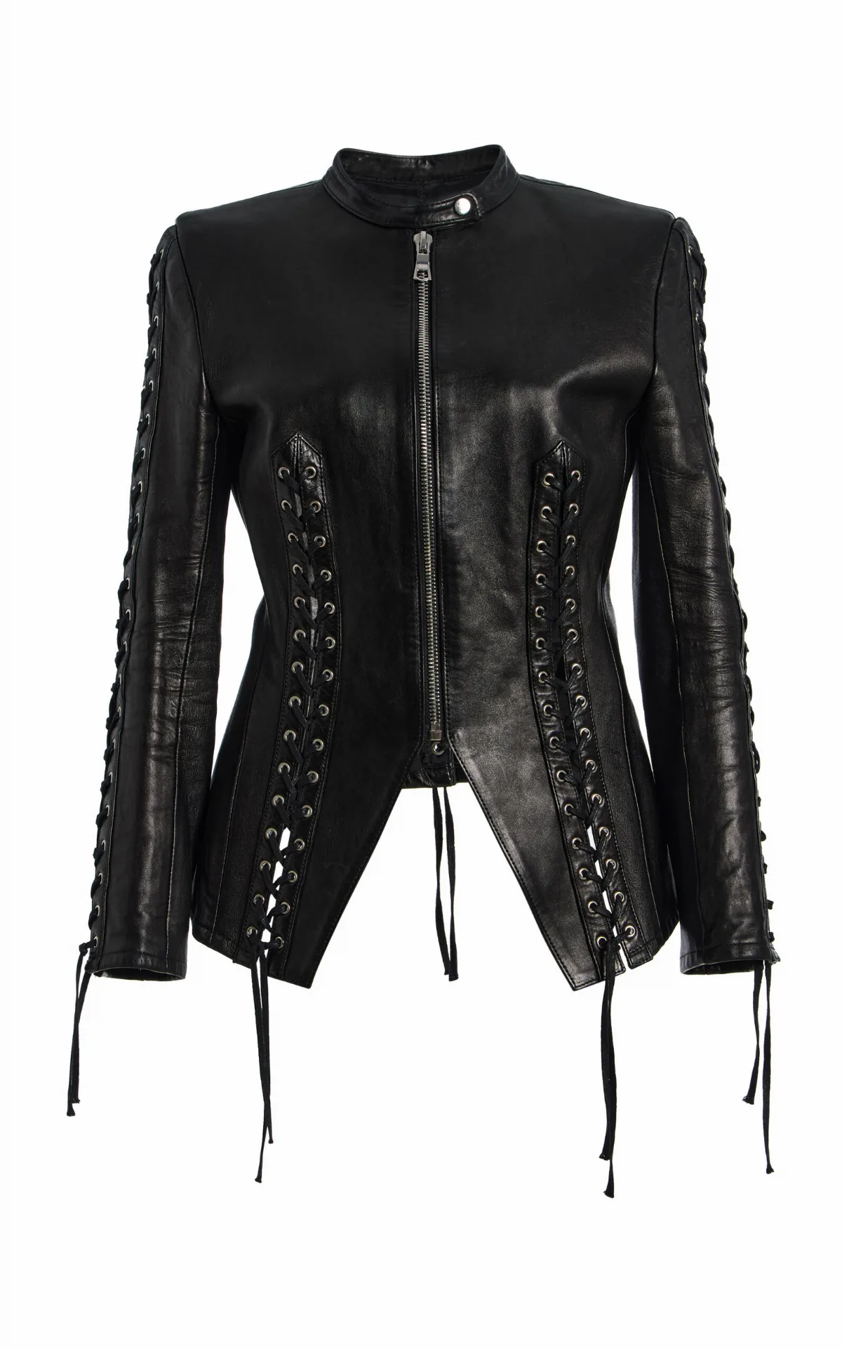 Eloise Lace-Up Leather Jacket by Kate Hundley