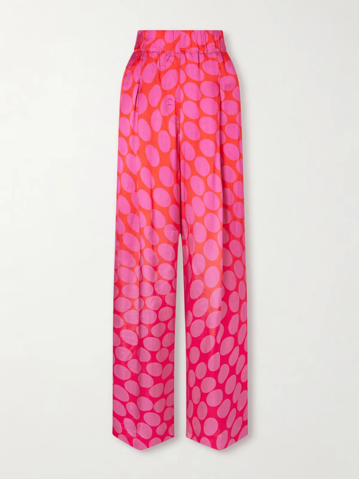- Dot-print Satin Wide-leg Pants -