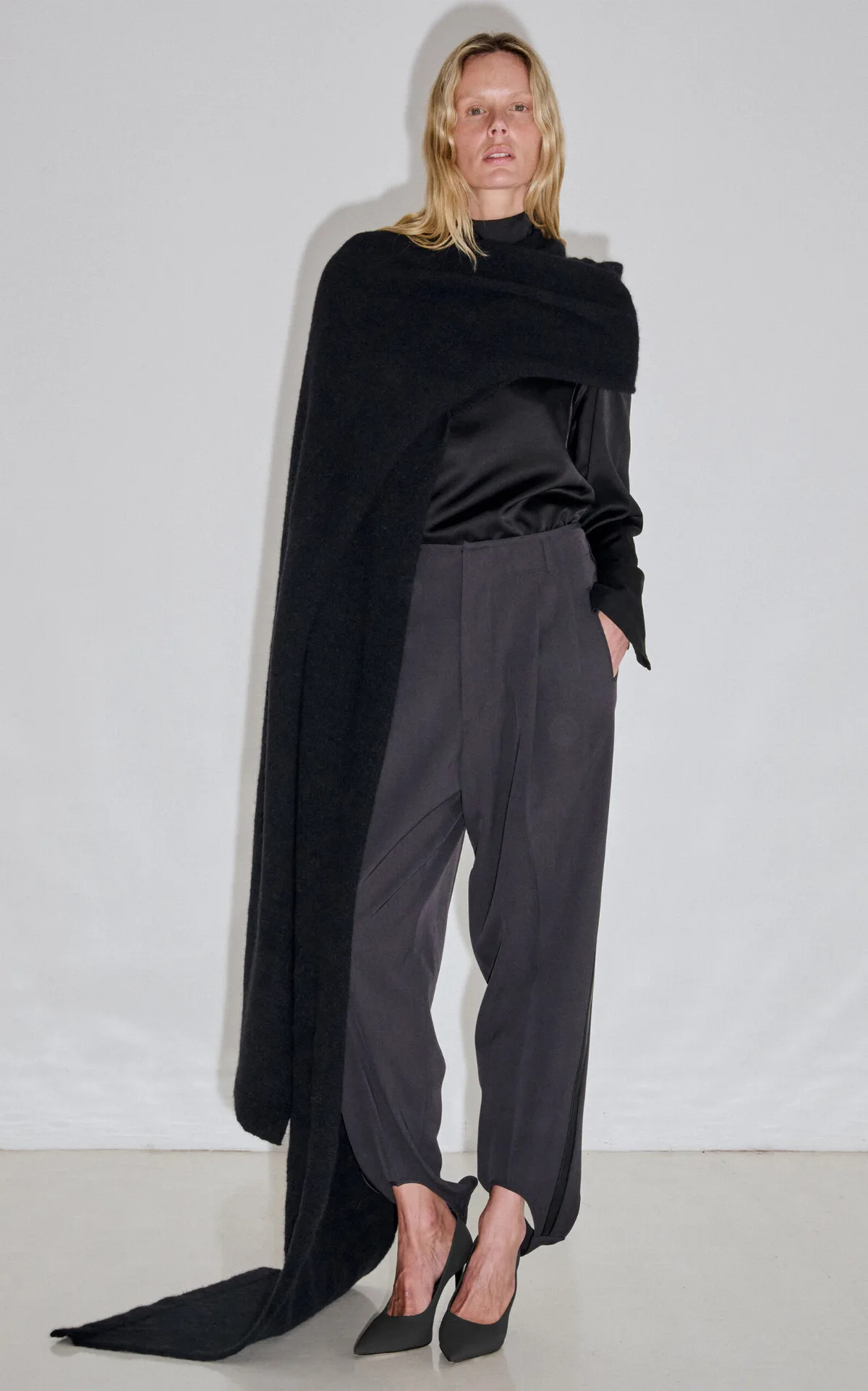 Long Wool-Blend Knit Scarf by Darkpark