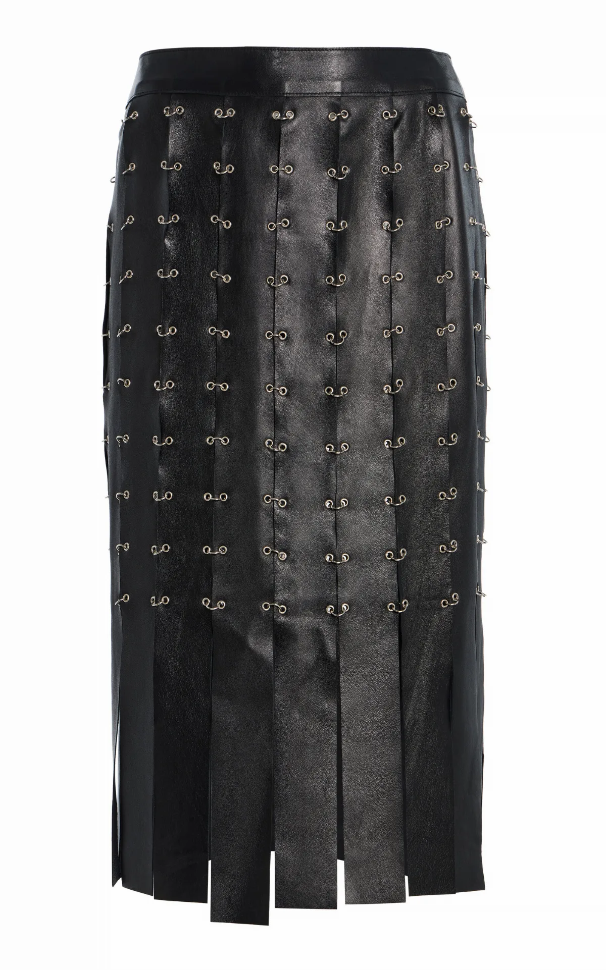 Fringed Leather Midi Skirt by Kate Hundley