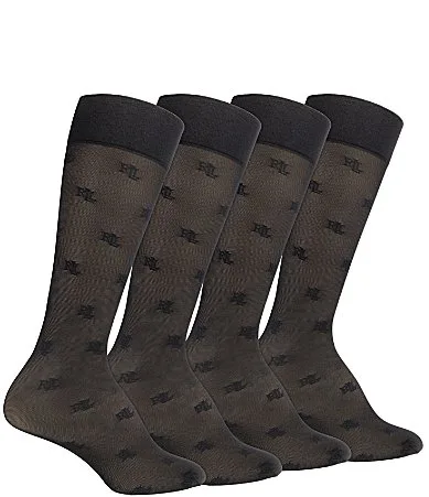 Sheer LRL Mesh Trouser Crew Socks 4 Pack by Ralph Lauren