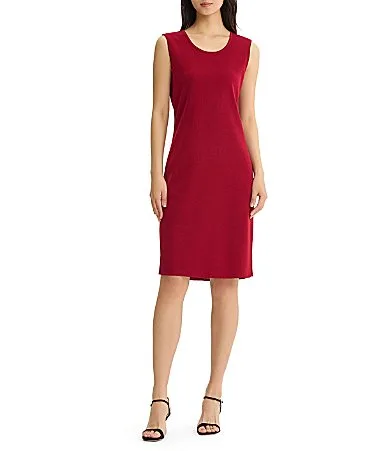 Knit Scoop Neck Sleeveless Tank Dress by Misook