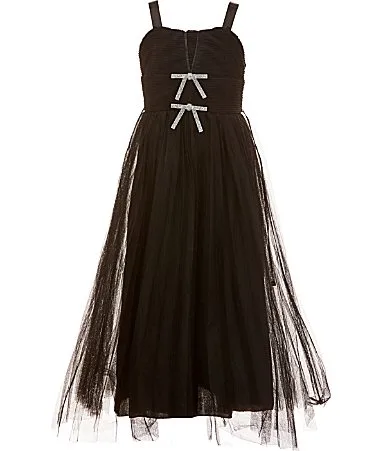 Sleeveless Bow-Accented Tulle Dress by Xtraordinary