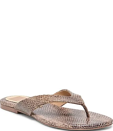 Linnet Embossed Leather Thong Sandals by Dolce Vita