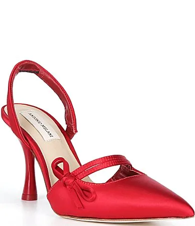 Pomona Satin Bow Slingback Pumps by Antonio Melani