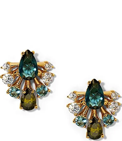 Hera Large Fan Stud Earrings by Nadri