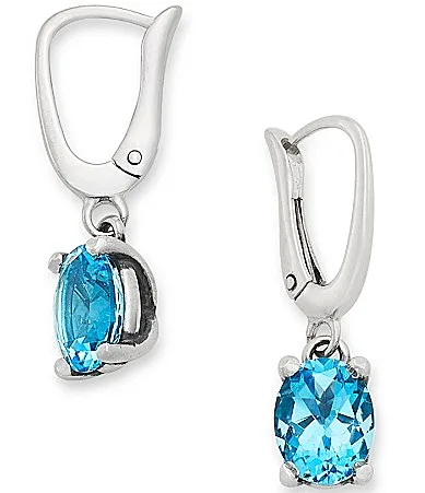 Oval Gemstone Sterling Silver Drop Earrings by James Avery