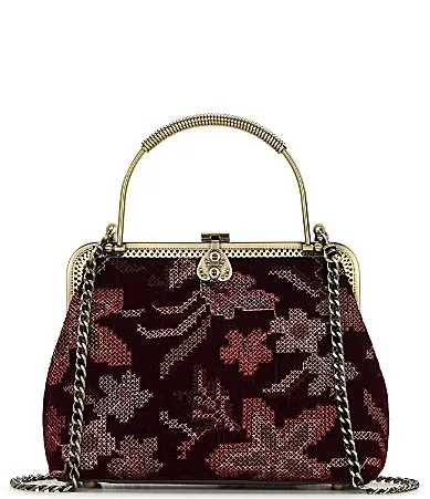 Marcaria Floral Print Canvas Frame Handle Crossbody Bag by Patricia Nash