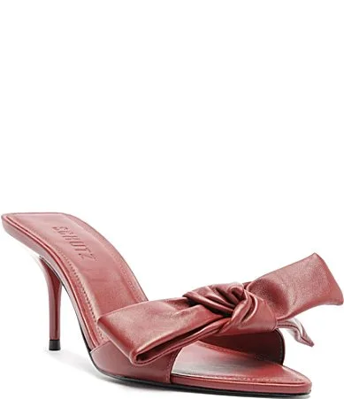 Elodie Bow Leather Pointed Toe Dress Sandals