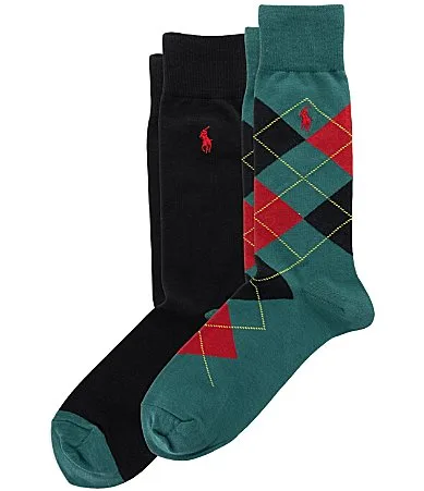 Argyle Crew Socks 2-Pack