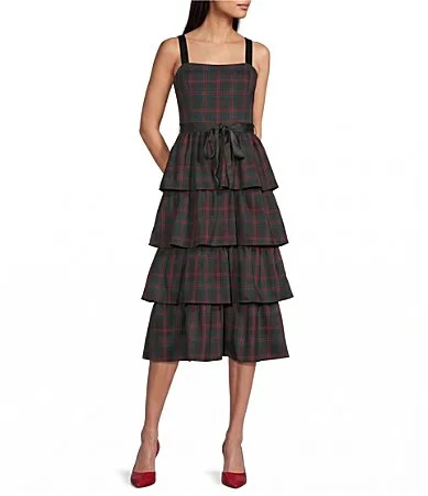 Sleeveless Printed Tie-Waist Dress by Allison & Kelly