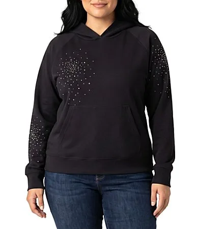 Soft Modal Knit Embellish Hoodie Long Sleeve Pullover Coordinating Sweatshirt by Karen Kane
