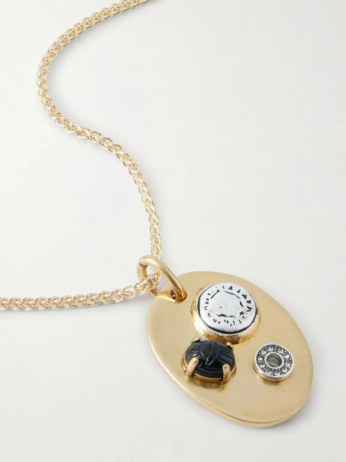 - Arpelle Gold-plated, Glass, Pewter And Crystal Necklace -