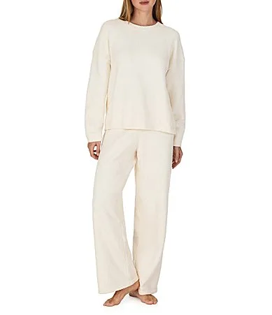 Solid Round Neck Long Sleeve Knit Pajama Set by Sanctuary