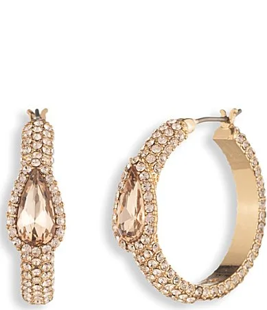 Pear Stone Hoop Earrings by GIVENCHY
